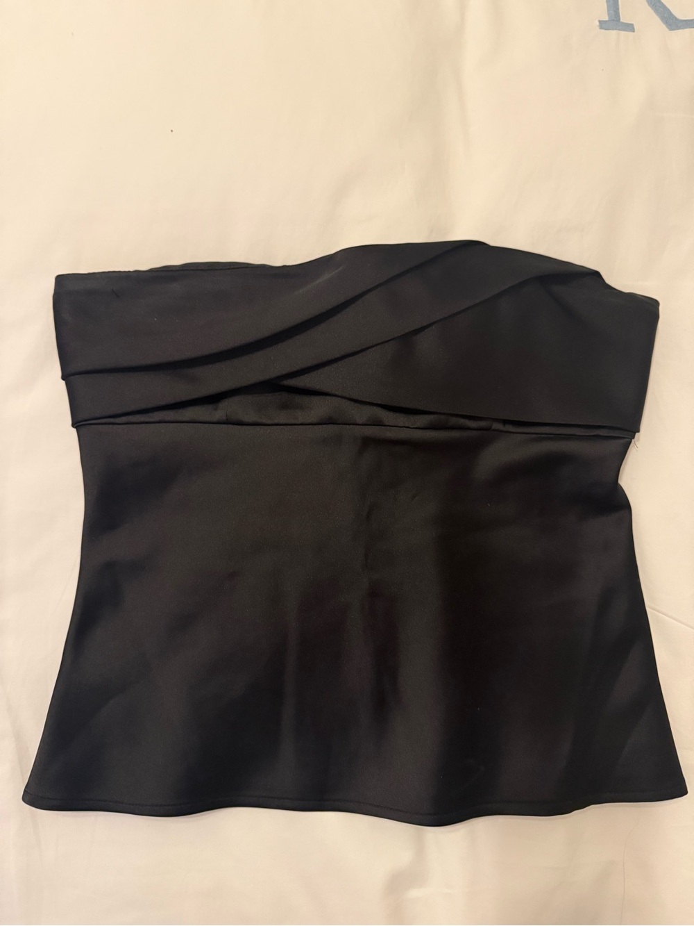 Zara Strapless Black Satin Top